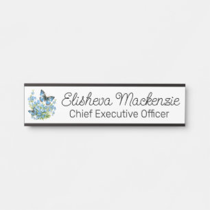 Schmetterlingsgarten Hellblau Büro Türschild