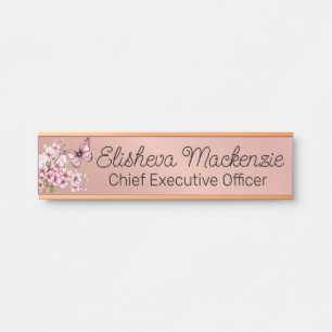 Schmetterlingsgarten Rose Gold Bürotürschild Türschild