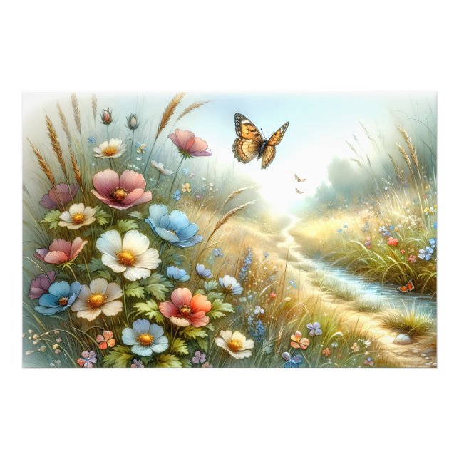 Schmetterlingsgarten Wildblumenwiese Fotodruck (Vorne)
