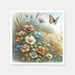Schmetterlingsgarten Wildblumenwiese Serviette