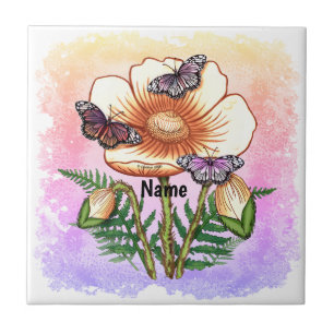 Schmetterlingsgelber Mohn Fliese