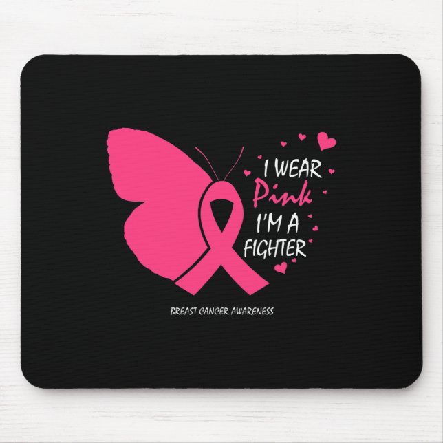 Schmetterlingsgeschenke ich trage rosa Kämpfer Bru Mousepad (Vorne)