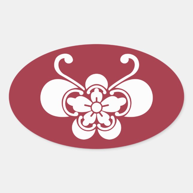 Schmetterlingsgoka Ovaler Aufkleber (Vorderseite)
