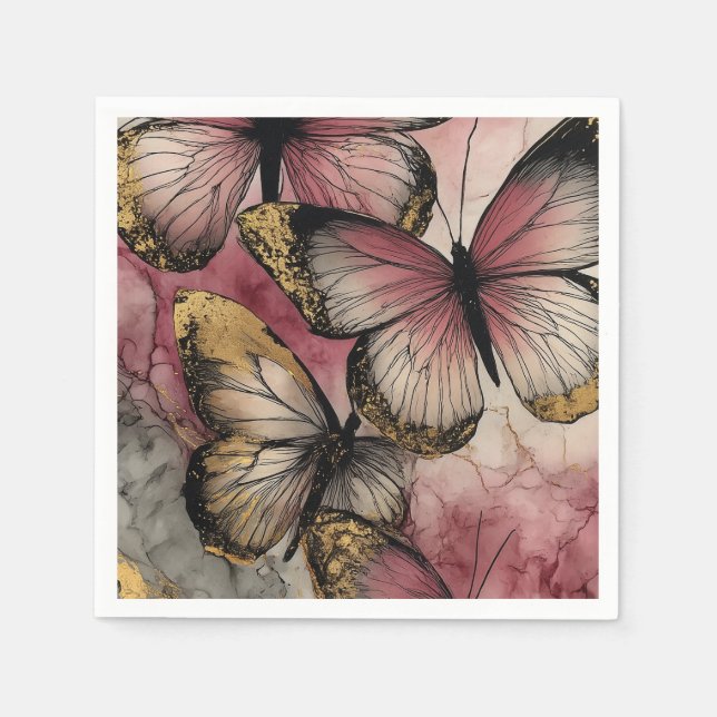 Schmetterlingsgrab Serviette (Vorderseite)