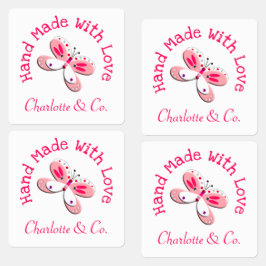Schmetterlingshandgefertigt mit Liebe Personalisie Etiketten