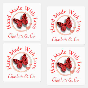 Schmetterlingshandgefertigt mit Liebe Personalisie Etiketten