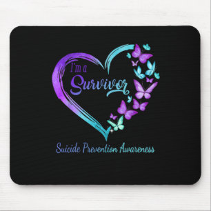 Schmetterlingsherz Ich bin ein Überlebender Suizid Mousepad