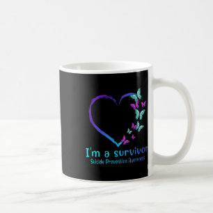 Schmetterlingsherz im Überlebenden Suizidpräventio Kaffeetasse