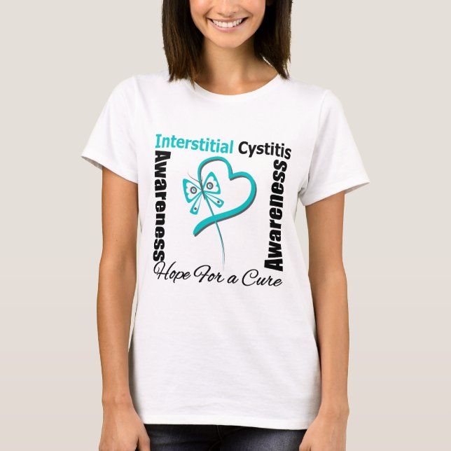 Schmetterlingsherz - Interstitielle Cystitis T-Shirt (Vorderseite)