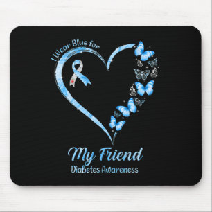Schmetterlingsherz trage ich Blau für meinen Freun Mousepad