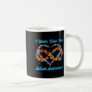 Schmetterlingsherz trägt Blau für Autismus-Bewusst Kaffeetasse