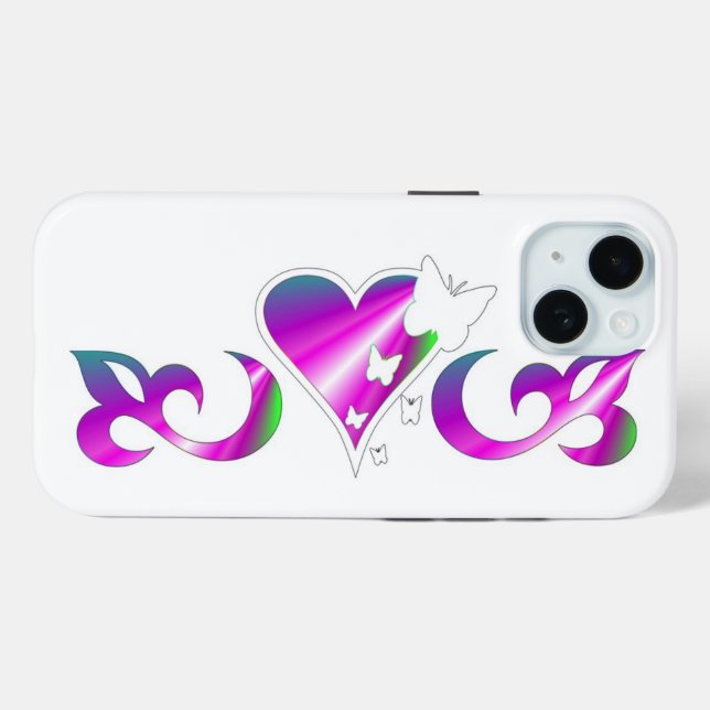 Schmetterlingsherz und Lily Rainbowart Case-Mate iPhone Hülle (Rückseite (Horizontal))