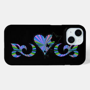 Schmetterlingsherz und Lily Rainbowart iPhone 15 Hülle