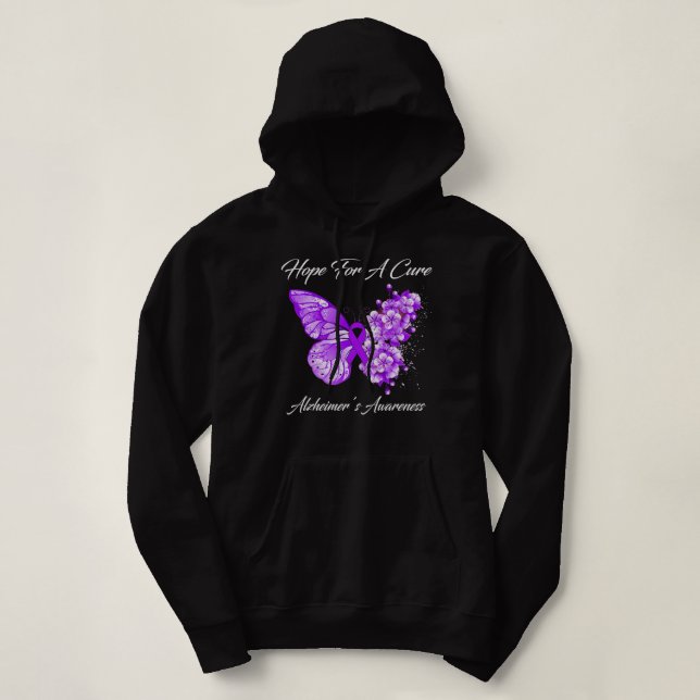 Schmetterlingshoffe auf eine Heilung der Alzheimer Hoodie (Design vorne)