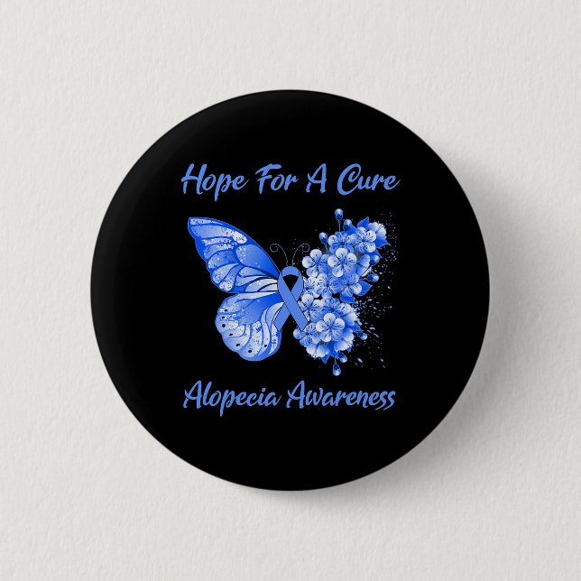 Schmetterlingshoffen auf Heilung der Alopezie Button (Vorderseite)