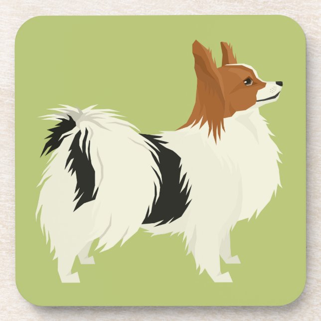 Schmetterlingshund Getränkeuntersetzer (Vorderseite)