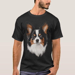 Schmetterlingshund-Motiv Haustier Papillon Männer  T-Shirt