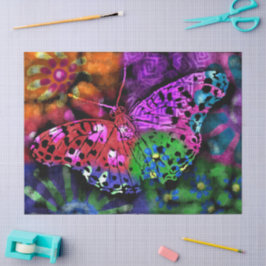 Schmetterlingsinsekt Abstrakte Lila grüne Decoupag Seidenpapier