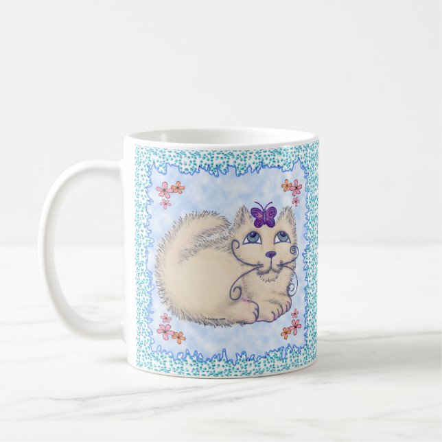 Schmetterlingskatze Tasse (Links)