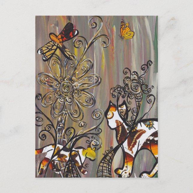Schmetterlingskatzen Postkarten (Vorderseite)
