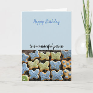 Schmetterlingskekse zum Geburtstag Karte