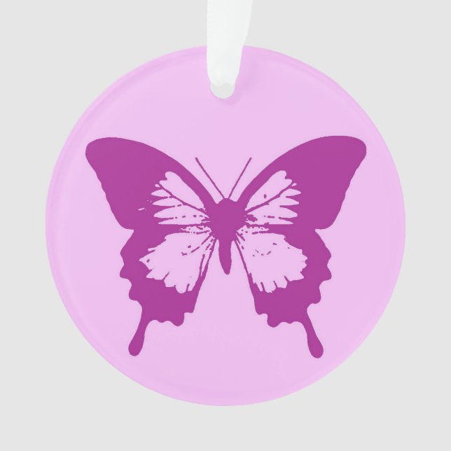 Schmetterlingskizze, Eispink & Amethyst lila Ornament (Vorderseite)
