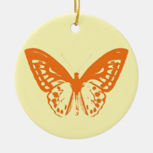 Schmetterlingskizze, gelb und orange keramik ornament