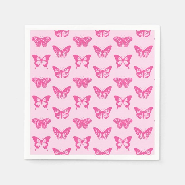 Schmetterlingskizze, hellrosa und fuchsia serviette (Vorderseite)