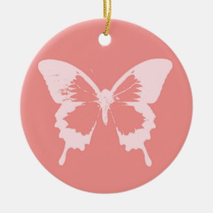 Schmetterlingskizze, Korallenrosa Keramikornament