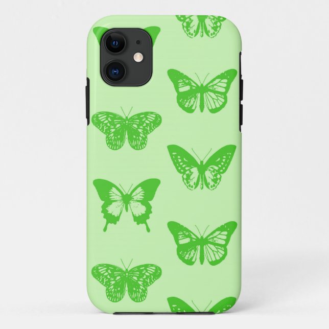 Schmetterlingskizze, Limettengrün Case-Mate iPhone Hülle (Rückseite)