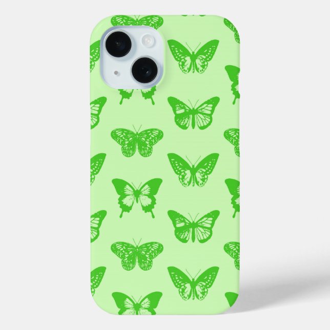 Schmetterlingskizze, Limettengrün Case-Mate iPhone Hülle (Rückseite)