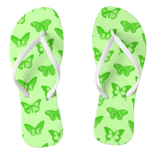 Schmetterlingskizze, Limettengrün Flip Flops (Fußbett)