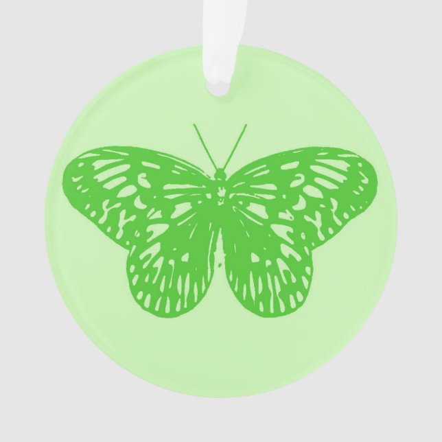 Schmetterlingskizze, Limettengrün Ornament (Vorderseite)