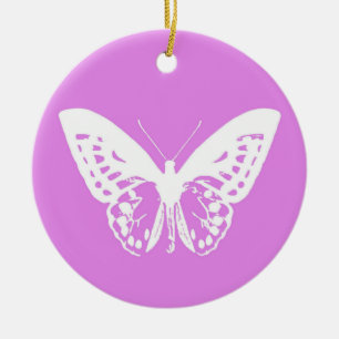 Schmetterlingskizze, orchid und weiß keramikornament