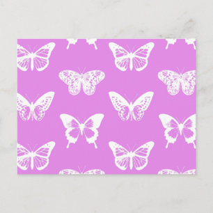 Schmetterlingskizze, orchid und weiß postkarte