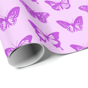 Schmetterlingskizze, Orchideenrosa und Violett Geschenkpapier