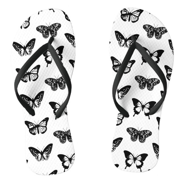 Schmetterlingskizze, schwarz-weiß flip flops (Fußbett)