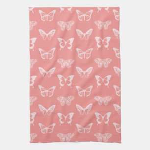 Schmetterlingskizze, tiefes Korallenrosa Handtuch