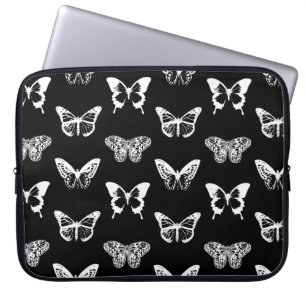 Schmetterlingskizze, weiß und schwarz laptopschutzhülle
