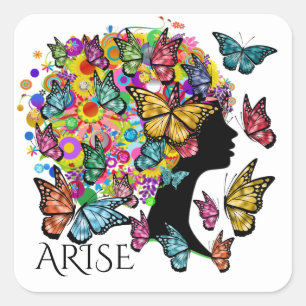 Schmetterlingskleber Quadratischer Aufkleber