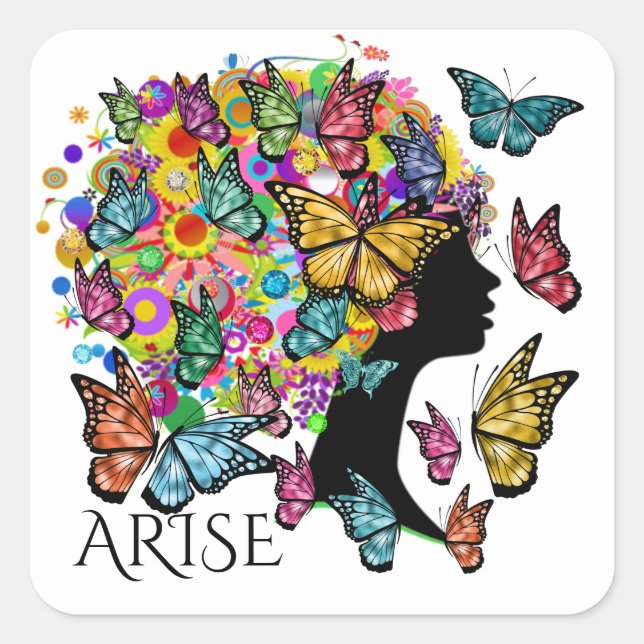 Schmetterlingskleber Quadratischer Aufkleber (Vorderseite)