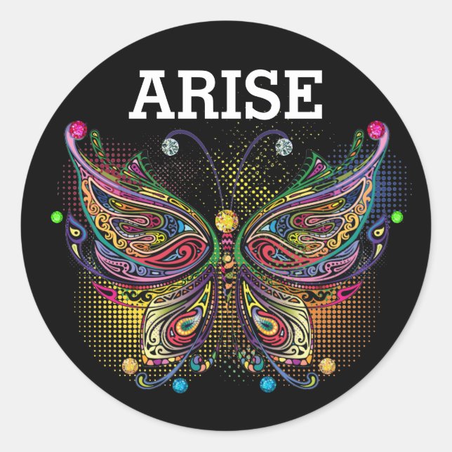 Schmetterlingskleber Runder Aufkleber (Vorderseite)