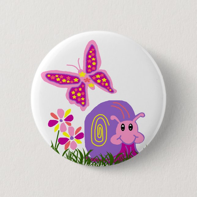 Schmetterlingsknopf der Schnecke-n Button (Vorderseite)