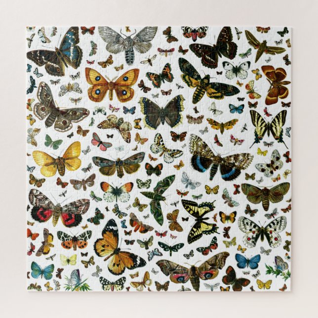 Schmetterlingskollage - unzählige Schmetterlinge & Puzzle (Vertikal)