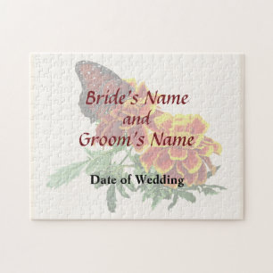 Schmetterlingskönigin auf Ringelblumen-Hochzeitspr Puzzle