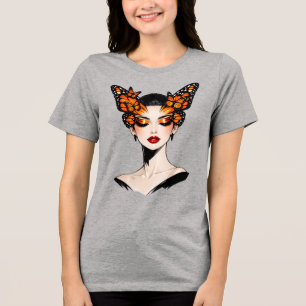 Schmetterlingskönigin Feminine Kunstgestaltung Tri-Blend Shirt