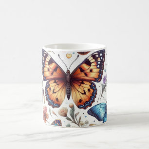 Schmetterlingskunst-Blume Kaffeetasse