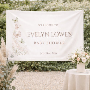 Schmetterlingsküsse Baby-Wünsche Baby-Shower-Willk Banner