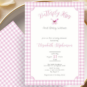 Schmetterlingsküsse und Babywünsche Baby Shower Einladung