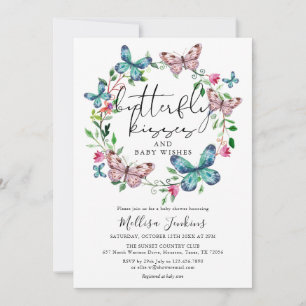 Schmetterlingsküsse Wildblumen Blumen Baby Shower Einladung